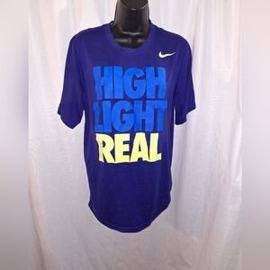 Nike Deep Blue Short Sleeve Tee with Bold Graphics